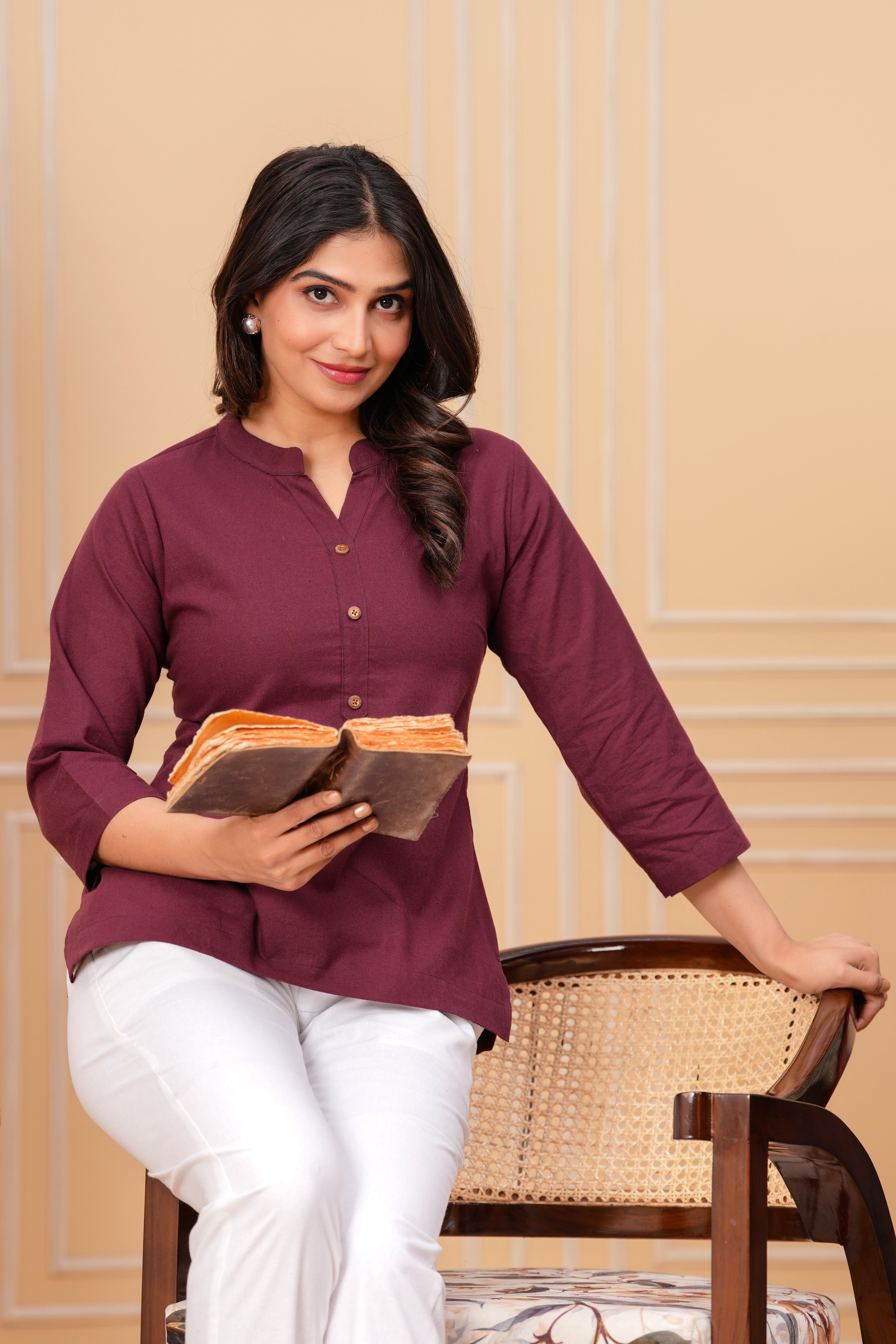 Linen Solid Short Kurta